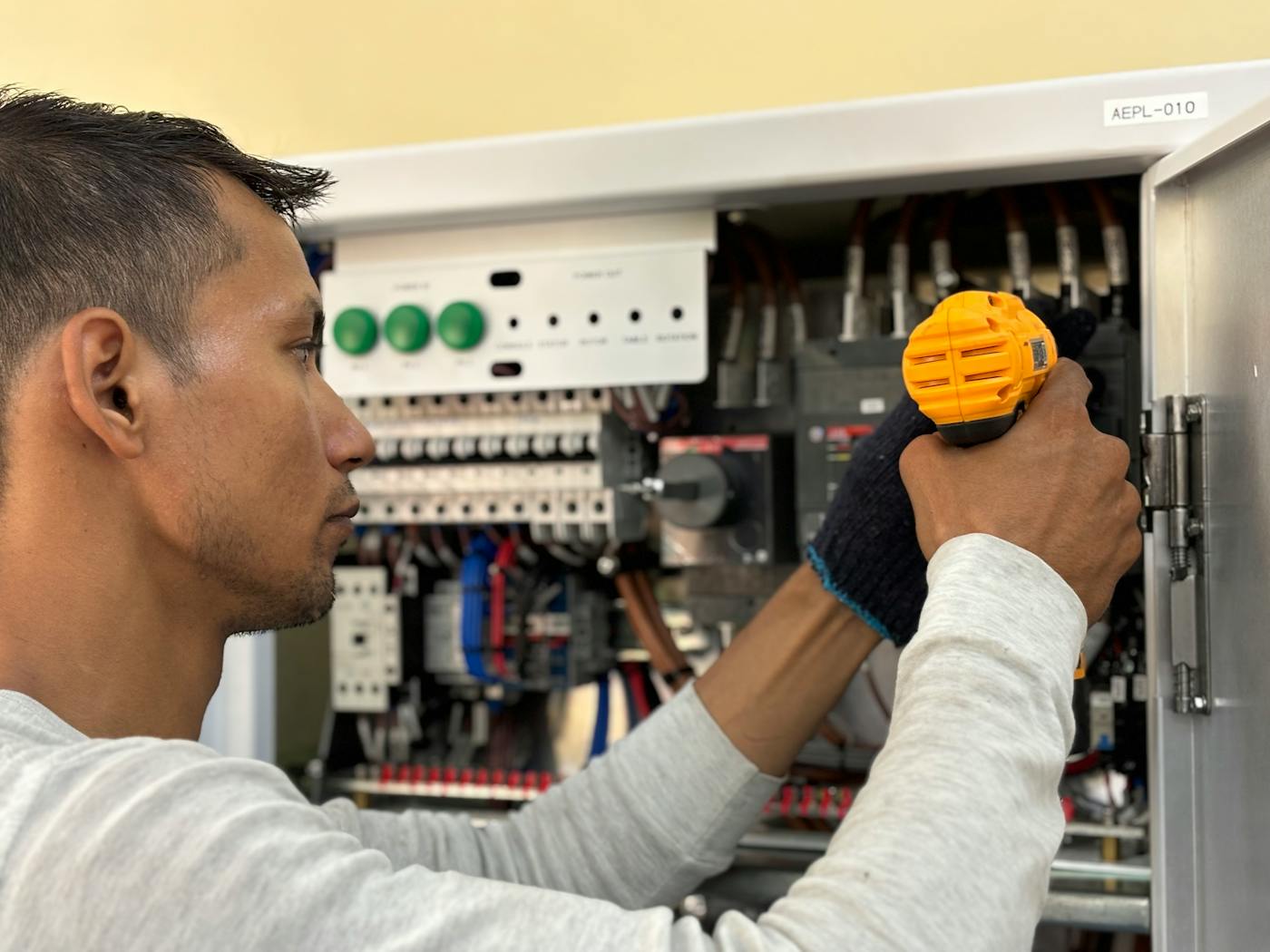 Electrical work on a UK construction site